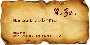Marcsek Zsófia névjegykártya