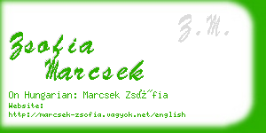 zsofia marcsek business card